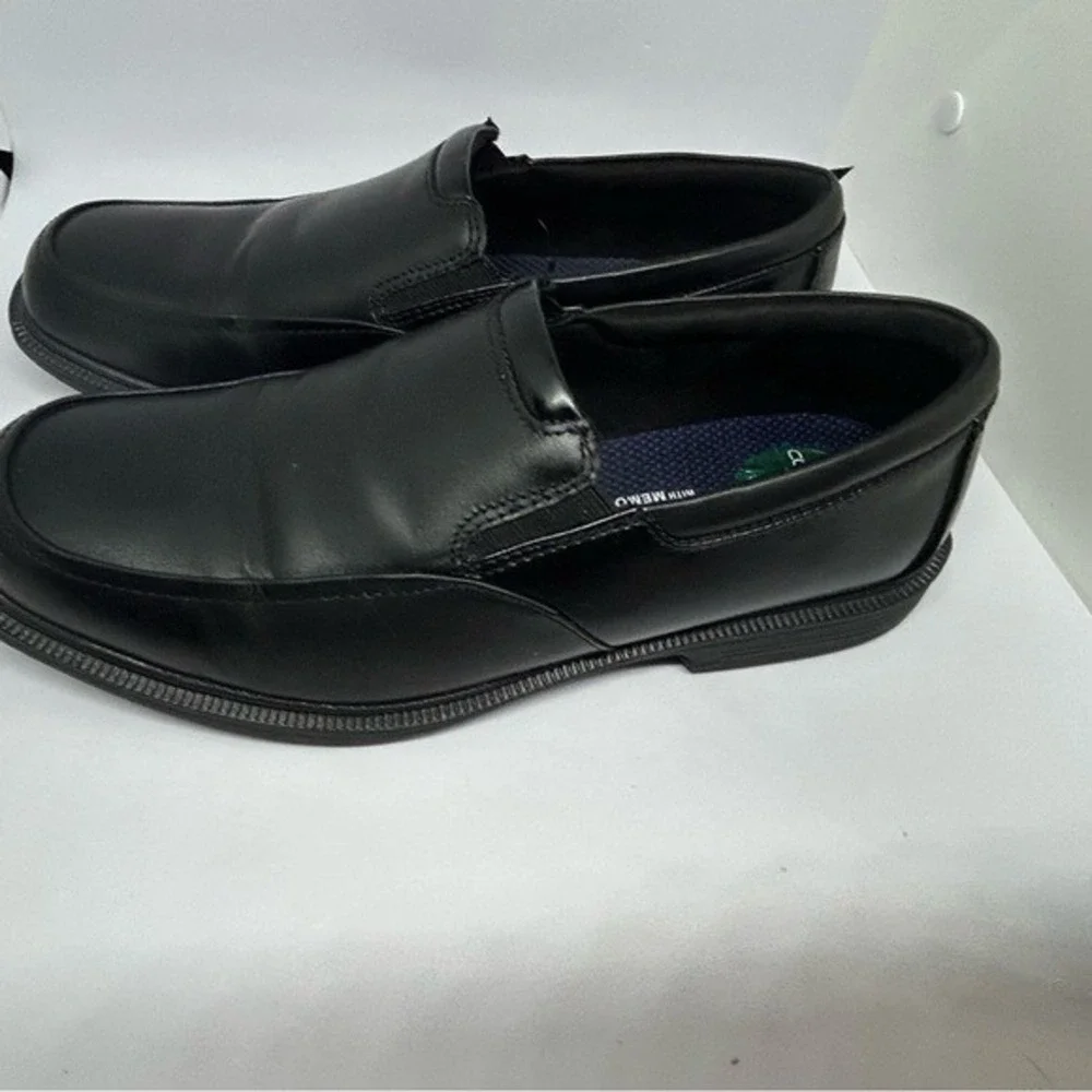 Nunn Bush Black Leather‎ Slip-On Loafers Comfort Gel Memory Foam 9M Men's